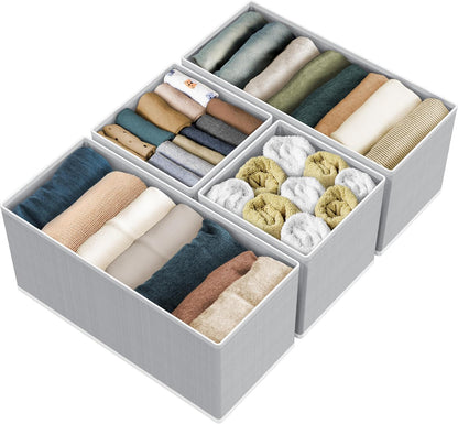 Underwear Drawer Organizer, Set of 4, Gray