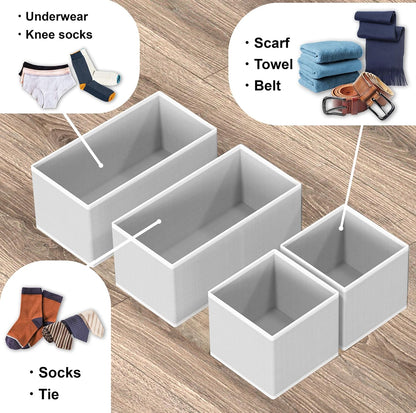 Underwear Drawer Organizer, Set of 4, Gray