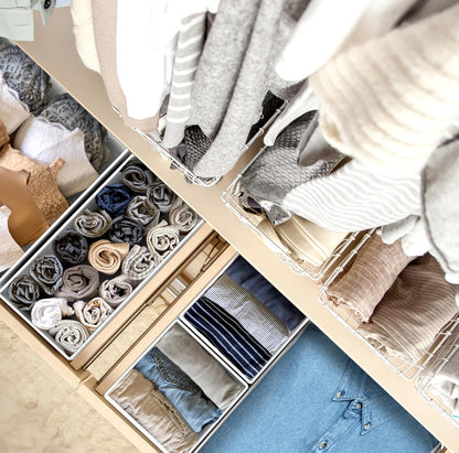 Underwear Drawer Organizer, Set of 4, Gray
