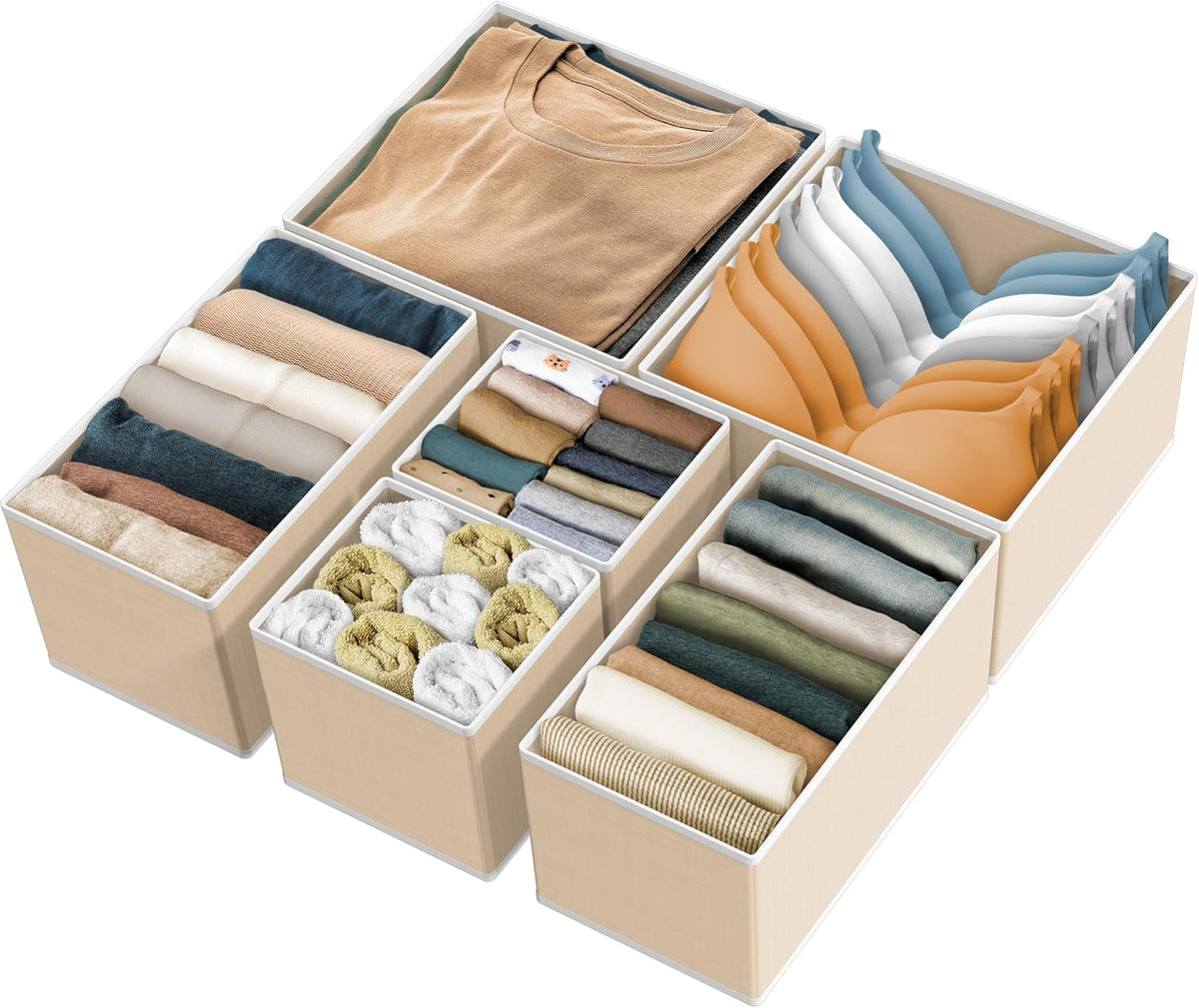 Underwear Drawer Organizer, Set of 4, Gray