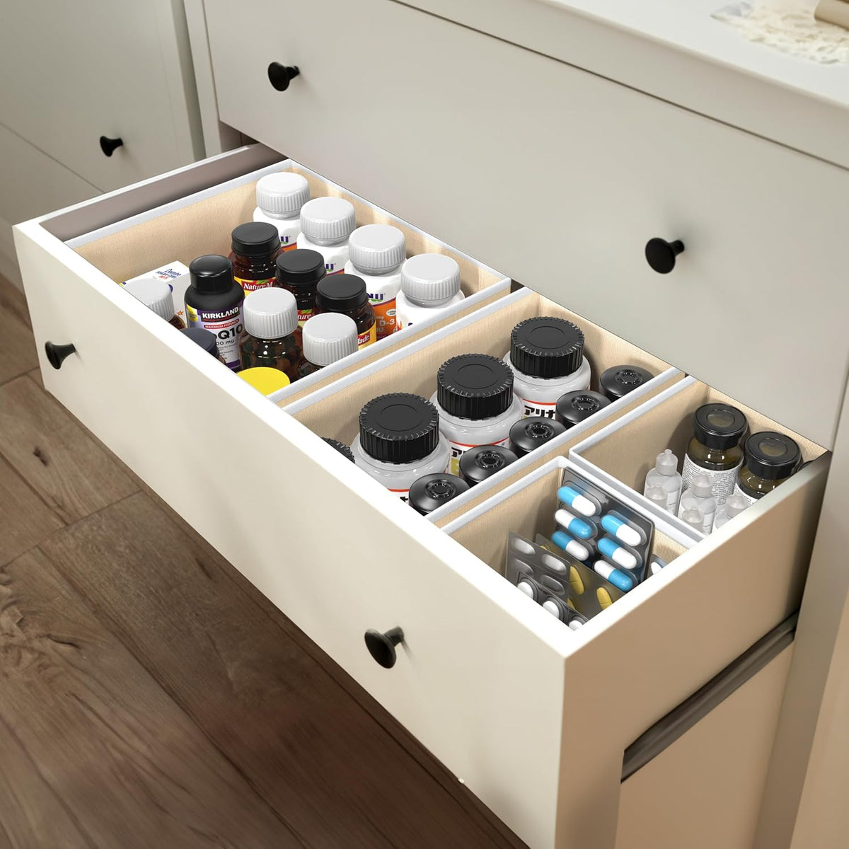 Underwear Drawer Organizer, Set of 4, Gray