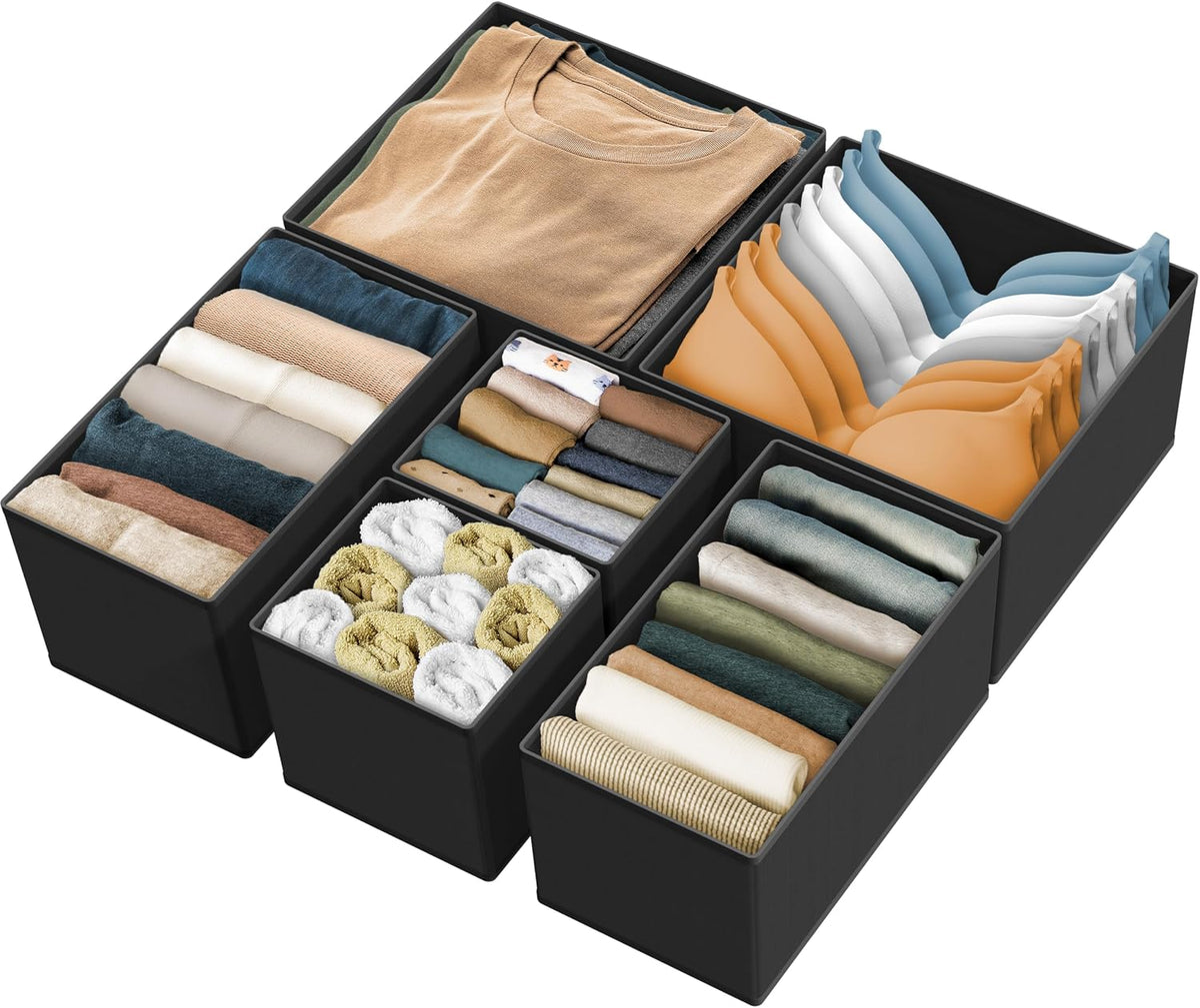 Underwear Drawer Organizer, Set of 4, Gray