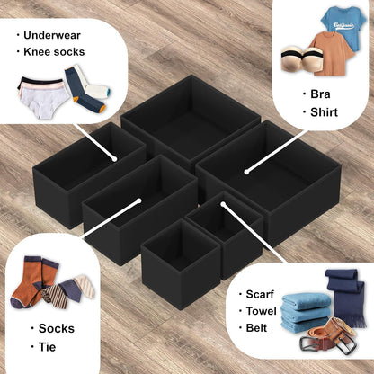 Underwear Drawer Organizer, Set of 4, Gray