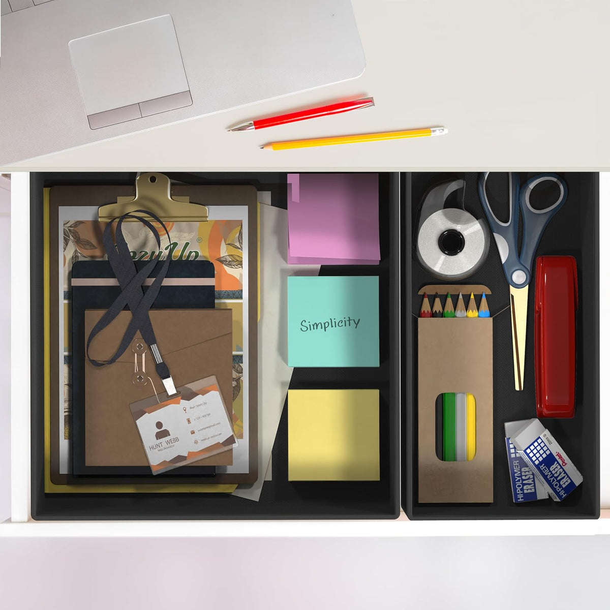 Underwear Drawer Organizer, Set of 4, Gray