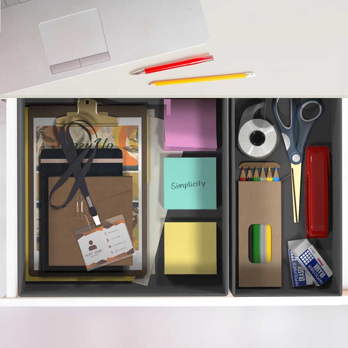 Underwear Drawer Organizer, Set of 4, Gray