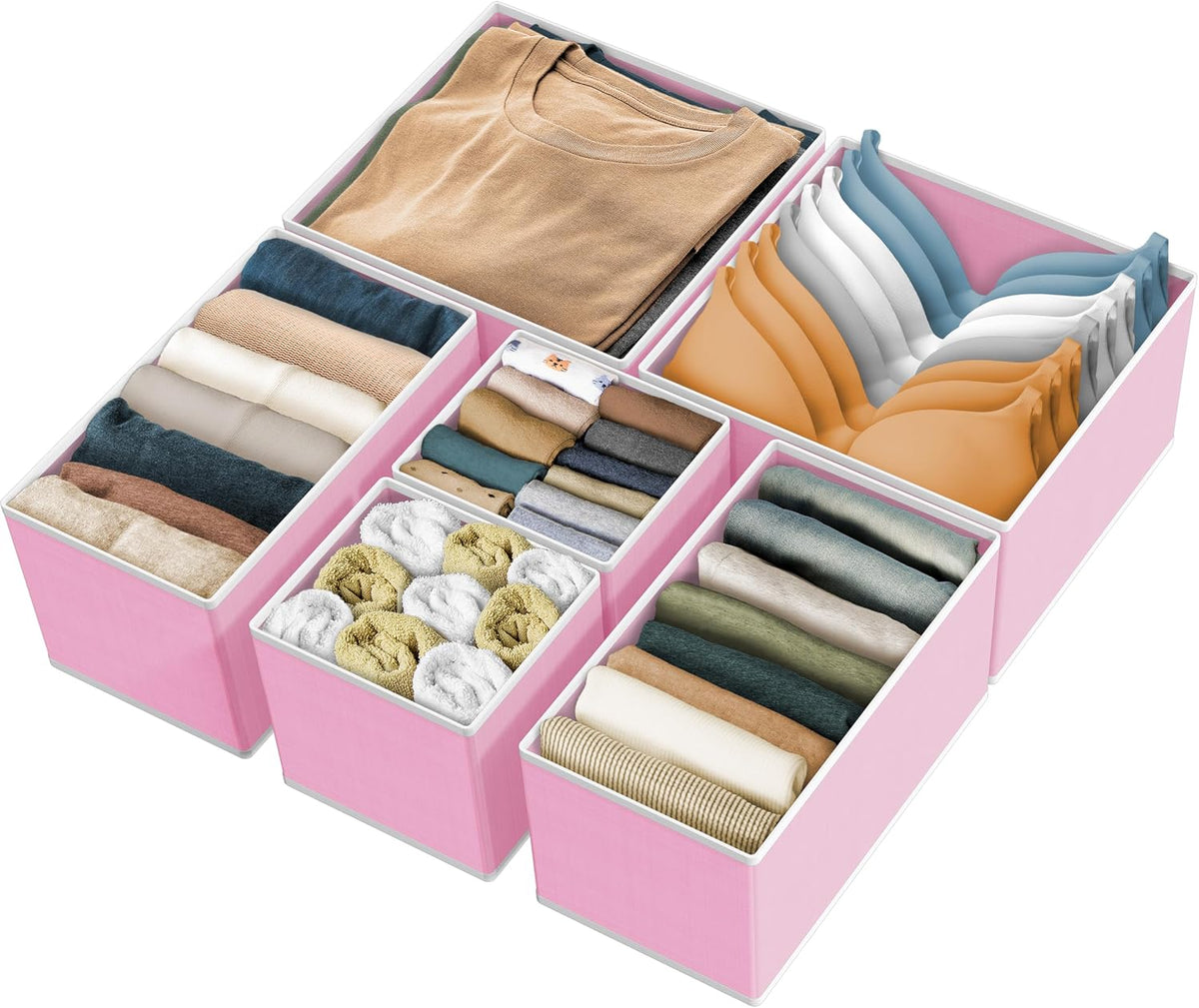 Underwear Drawer Organizer, Set of 4, Gray