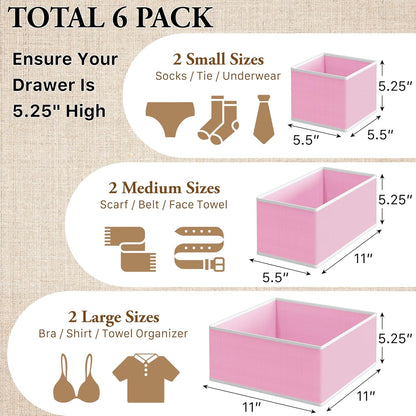 Underwear Drawer Organizer, Set of 4, Gray