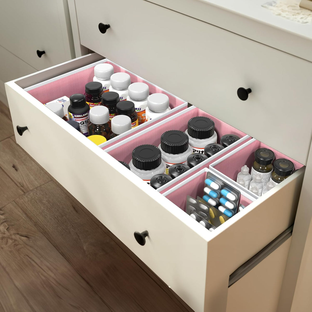 Underwear Drawer Organizer, Set of 4, Gray