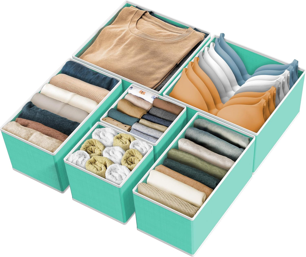 Underwear Drawer Organizer, Set of 4, Gray
