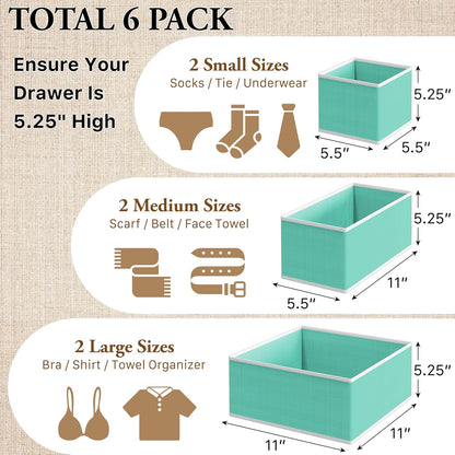Underwear Drawer Organizer, Set of 4, Gray