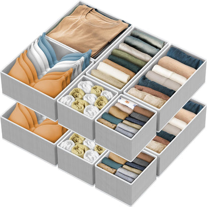 Underwear Drawer Organizer, Set of 4, Gray