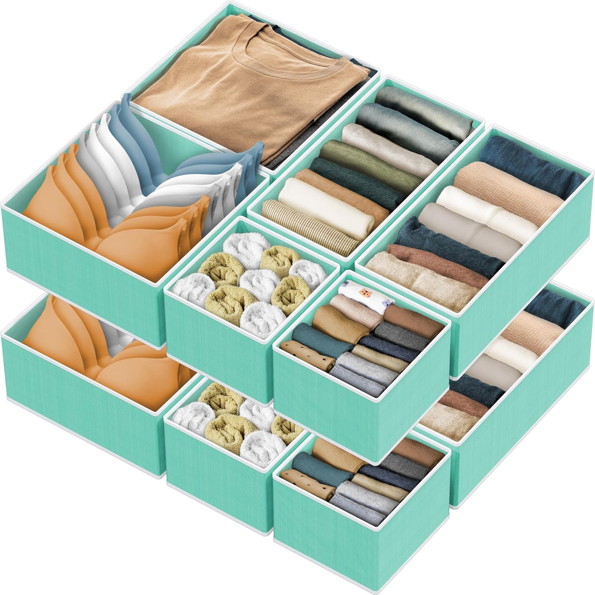 Underwear Drawer Organizer, Set of 4, Gray
