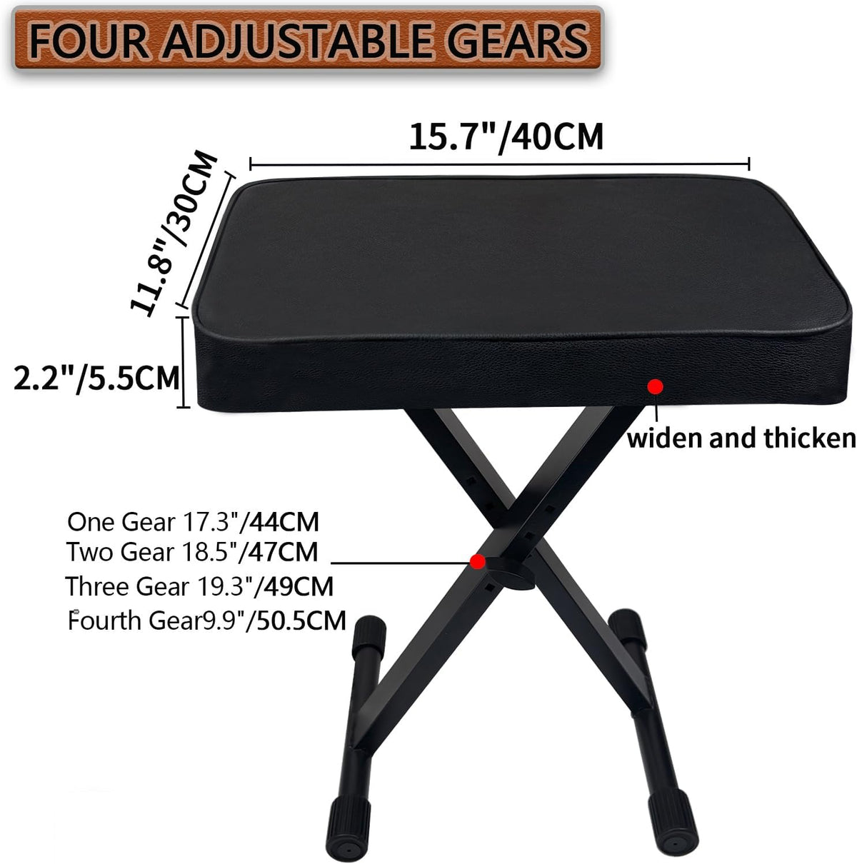 Piano Bench, Keyboard Stool,Piano Stool,16''-20'' Height Adjustable