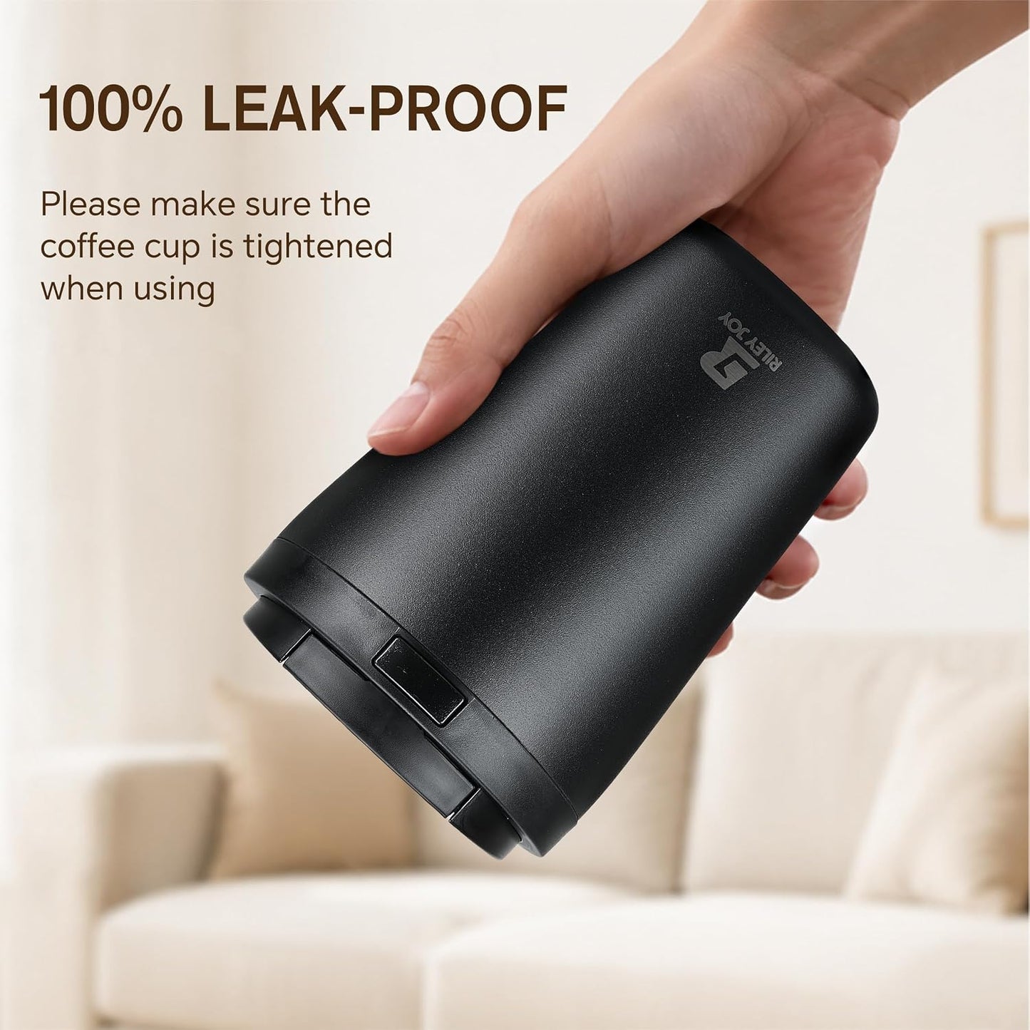 12oz Insulated Travel Coffee Mug, Hot & Iced Coffee Cups with Lids, White | 100% Leak Proof, Stainless Steel Vacuum Insulated, Cup holder Friendly, One-Touch Open, To Go, Reusable, Coffee Tumbler