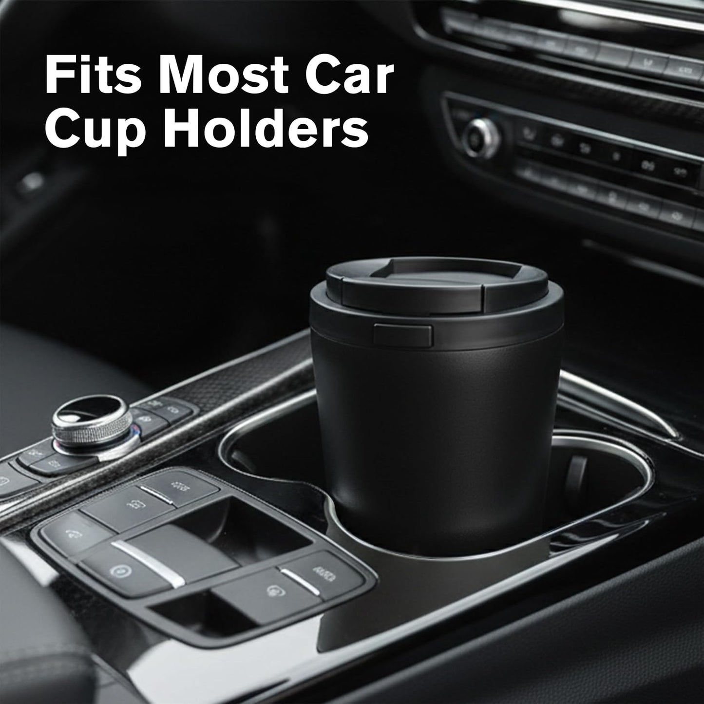 12oz Insulated Travel Coffee Mug, Hot & Iced Coffee Cups with Lids, White | 100% Leak Proof, Stainless Steel Vacuum Insulated, Cup holder Friendly, One-Touch Open, To Go, Reusable, Coffee Tumbler