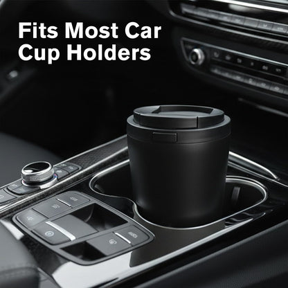 12oz Insulated Travel Coffee Mug, Hot & Iced Coffee Cups with Lids, White | 100% Leak Proof, Stainless Steel Vacuum Insulated, Cup holder Friendly, One-Touch Open, To Go, Reusable, Coffee Tumbler