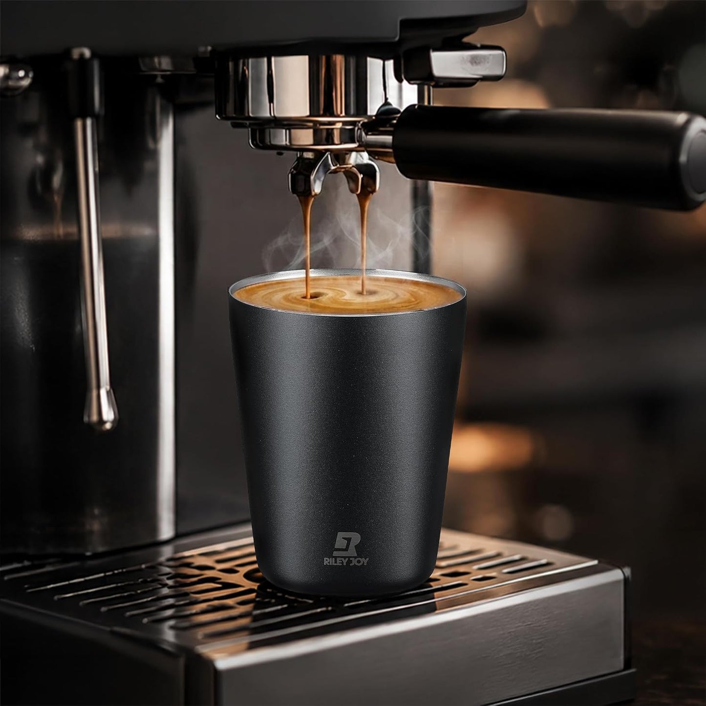 12oz Insulated Travel Coffee Mug, Hot & Iced Coffee Cups with Lids, White | 100% Leak Proof, Stainless Steel Vacuum Insulated, Cup holder Friendly, One-Touch Open, To Go, Reusable, Coffee Tumbler