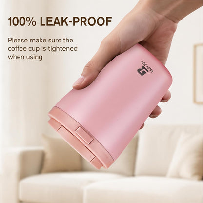 12oz Insulated Travel Coffee Mug, Hot & Iced Coffee Cups with Lids, White | 100% Leak Proof, Stainless Steel Vacuum Insulated, Cup holder Friendly, One-Touch Open, To Go, Reusable, Coffee Tumbler