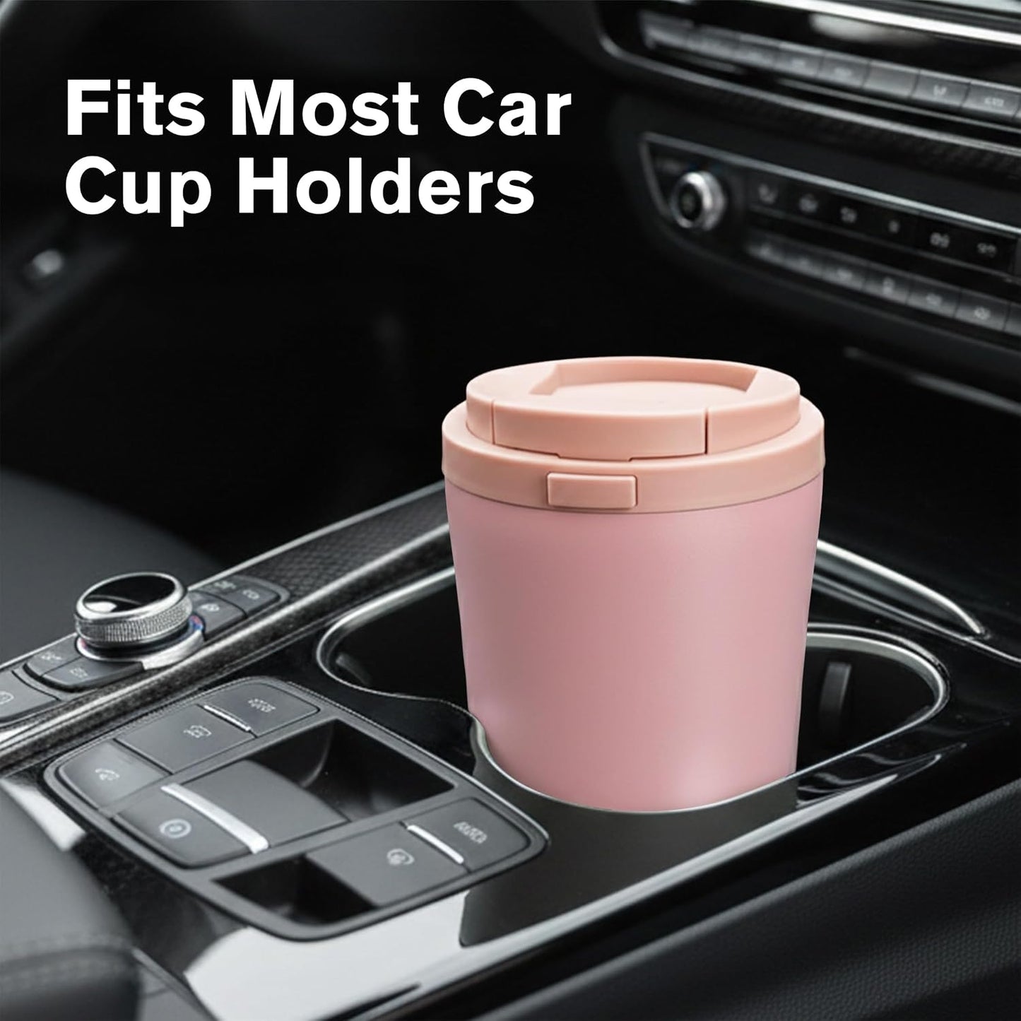 12oz Insulated Travel Coffee Mug, Hot & Iced Coffee Cups with Lids, White | 100% Leak Proof, Stainless Steel Vacuum Insulated, Cup holder Friendly, One-Touch Open, To Go, Reusable, Coffee Tumbler