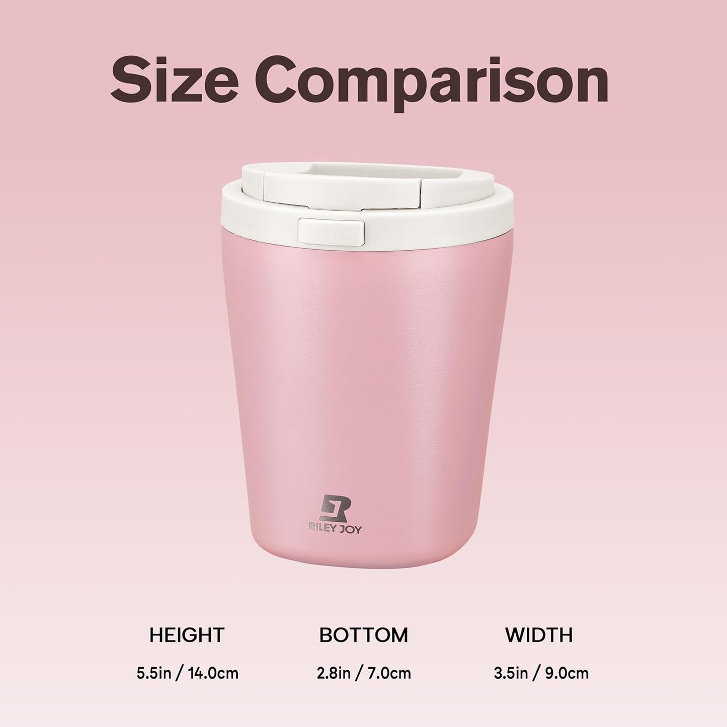 12oz Insulated Travel Coffee Mug, Hot & Iced Coffee Cups with Lids, White | 100% Leak Proof, Stainless Steel Vacuum Insulated, Cup holder Friendly, One-Touch Open, To Go, Reusable, Coffee Tumbler