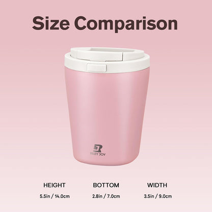 12oz Insulated Travel Coffee Mug, Hot & Iced Coffee Cups with Lids, White | 100% Leak Proof, Stainless Steel Vacuum Insulated, Cup holder Friendly, One-Touch Open, To Go, Reusable, Coffee Tumbler