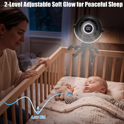 2 Pack Clip-On Stroller Fan 4000mAh, 3 Speeds 360° LED Display