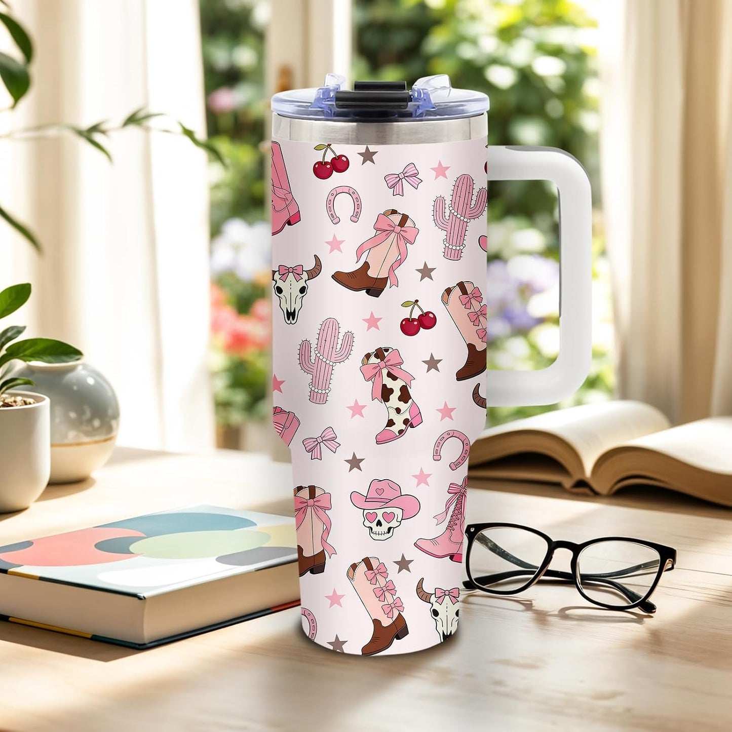 Sea Turtle Tumbler 40oz, Blue Turtles Cup Gifts for Women | Ocean Themed Tumbler for Beach Lovers Leakproof, Cute Animal Print Water Bottle, Ideal Gifts for Sea Turtle Lover, 1 Pack