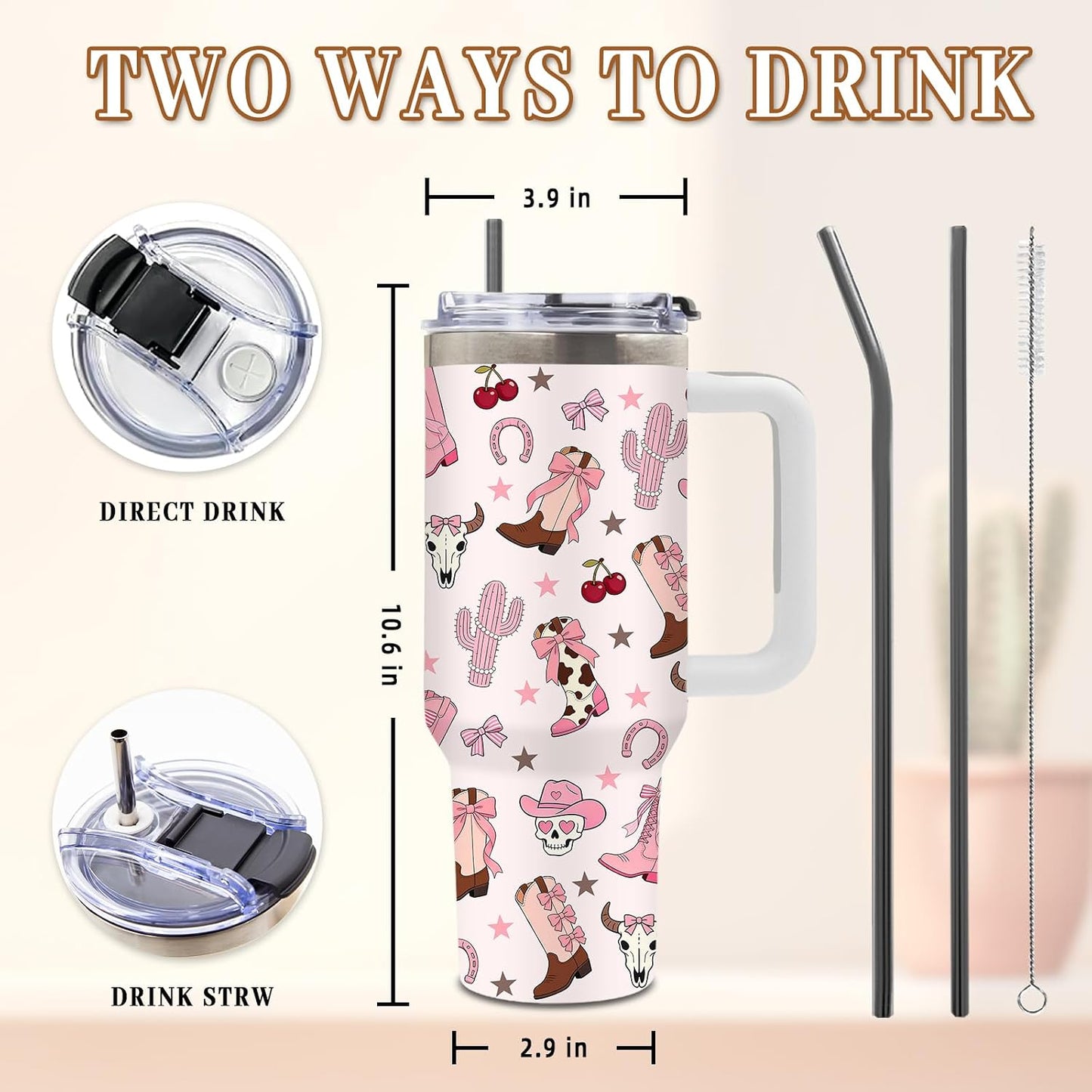 Sea Turtle Tumbler 40oz, Blue Turtles Cup Gifts for Women | Ocean Themed Tumbler for Beach Lovers Leakproof, Cute Animal Print Water Bottle, Ideal Gifts for Sea Turtle Lover, 1 Pack