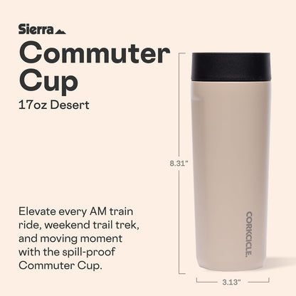 Commuter Cup - Insulated Stainless Steel Travel Mug - Holiday Mug Gift - 17 oz - Desert