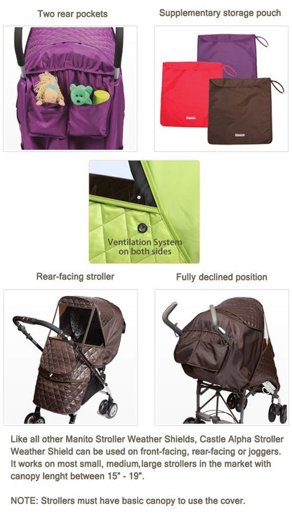 Castle Alpha Stroller Weather Shield (Navy)