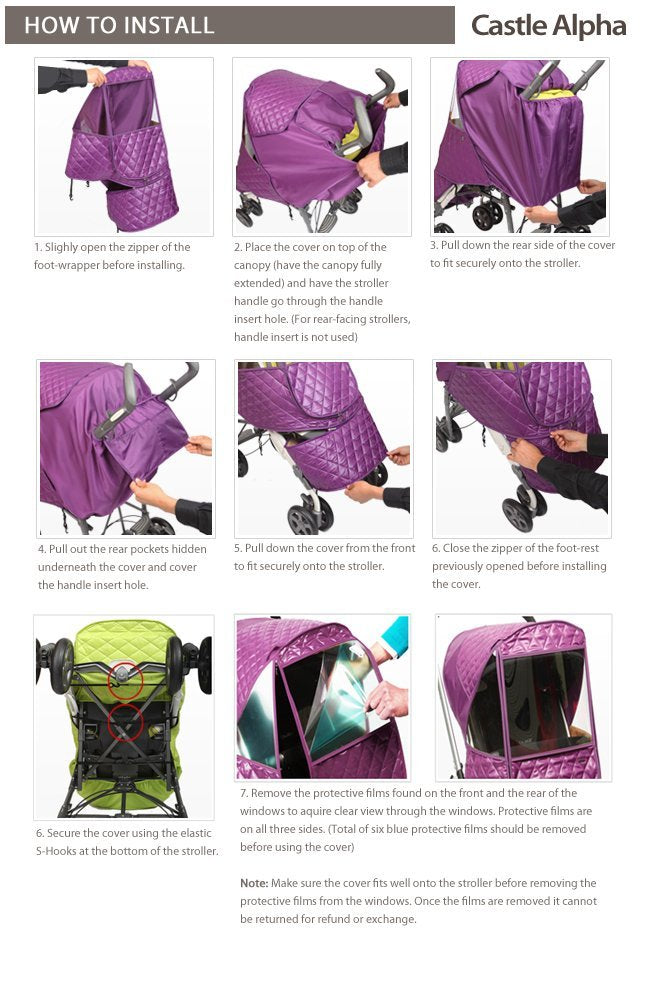 Castle Alpha Stroller Weather Shield (Navy)