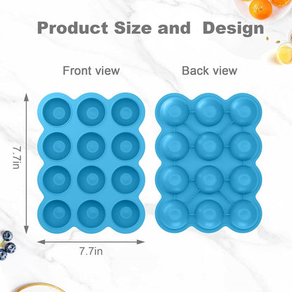 Baby Food Storage Container, 12 Portions x 2.5oz - BPA Free Silicone Freezer Tray with Clip-On Lid for Breast Milk Storage, Homemade Baby Food, Vegetable & Fruit Purees - Blue