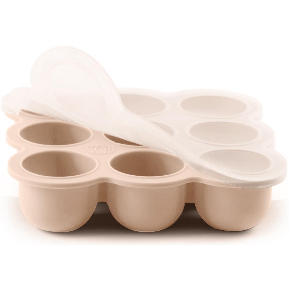 Baby Food Storage Container, 12 Portions x 2.5oz - BPA Free Silicone Freezer Tray with Clip-On Lid for Breast Milk Storage, Homemade Baby Food, Vegetable & Fruit Purees - Blue