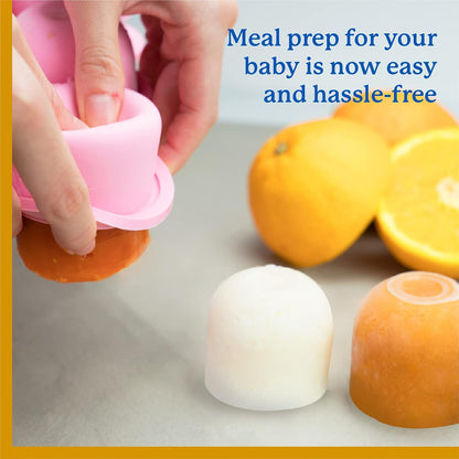 Baby Food Storage Container, 12 Portions x 2.5oz - BPA Free Silicone Freezer Tray with Clip-On Lid for Breast Milk Storage, Homemade Baby Food, Vegetable & Fruit Purees - Blue