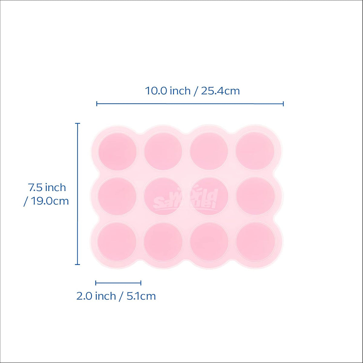 Baby Food Storage Container, 12 Portions x 2.5oz - BPA Free Silicone Freezer Tray with Clip-On Lid for Breast Milk Storage, Homemade Baby Food, Vegetable & Fruit Purees - Blue