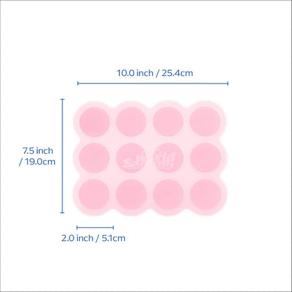 Baby Food Storage Container, 12 Portions x 2.5oz - BPA Free Silicone Freezer Tray with Clip-On Lid for Breast Milk Storage, Homemade Baby Food, Vegetable & Fruit Purees - Blue