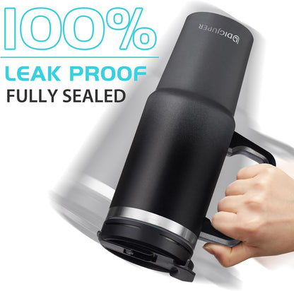 Insulated Tumbler with Straw and Sleeve - Leakproof Water Bottle Fits in Cup Holder, Stainless Steel Cup Coffee Mug Travel Tumbler with Lid, Cold for 36 Hrs/Hot for 12 Hrs