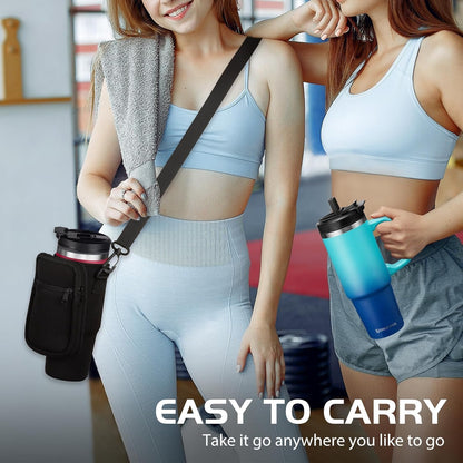 Insulated Tumbler with Straw and Sleeve - Leakproof Water Bottle Fits in Cup Holder, Stainless Steel Cup Coffee Mug Travel Tumbler with Lid, Cold for 36 Hrs/Hot for 12 Hrs