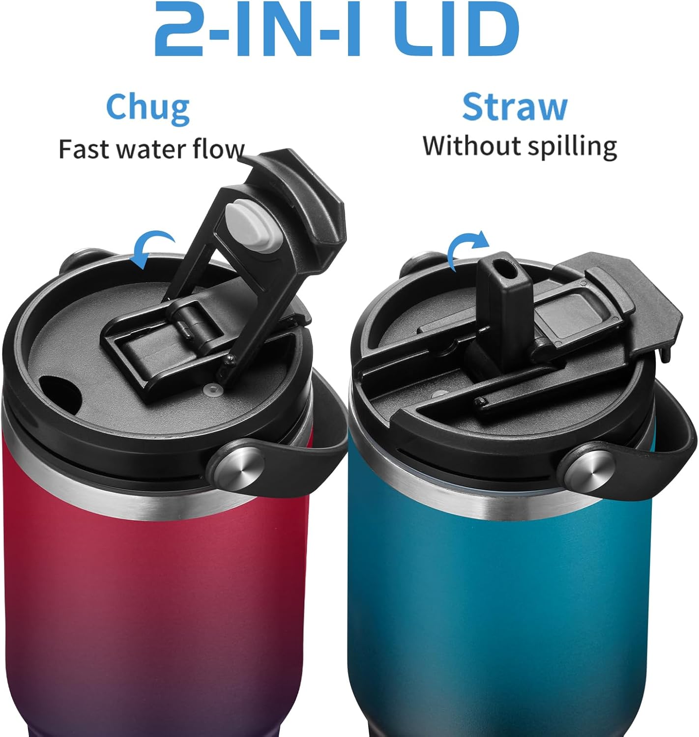 Insulated Tumbler with Straw and Sleeve - Leakproof Water Bottle Fits in Cup Holder, Stainless Steel Cup Coffee Mug Travel Tumbler with Lid, Cold for 36 Hrs/Hot for 12 Hrs