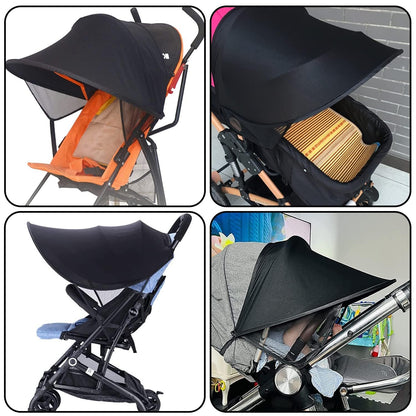 Baby Stroller Sun Shade Sun Protection Shade for Strollers Car Seats Pram Pushchair Buggy Stroller Sunshade Parasol Sun Rain Shades Canopy Cover Awning Anti-UV Toddlers Strollers Canopy Sunshade