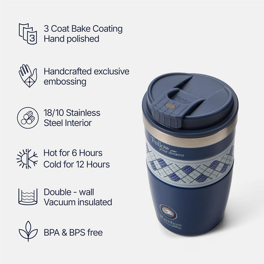 13 oz Travel Coffee Tumbler – 6H hot / 12H cold, Mig-White | 18/10 Stainless Steel, double wall vacuum insulation, keeps hot 6h & cold 12h, BPA free, ideal for office, camping, commutes