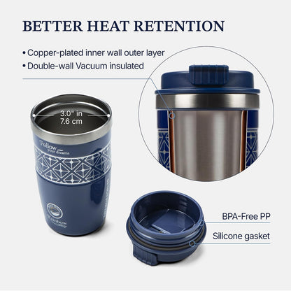 13 oz Travel Coffee Tumbler – 6H hot / 12H cold, Mig-White | 18/10 Stainless Steel, double wall vacuum insulation, keeps hot 6h & cold 12h, BPA free, ideal for office, camping, commutes