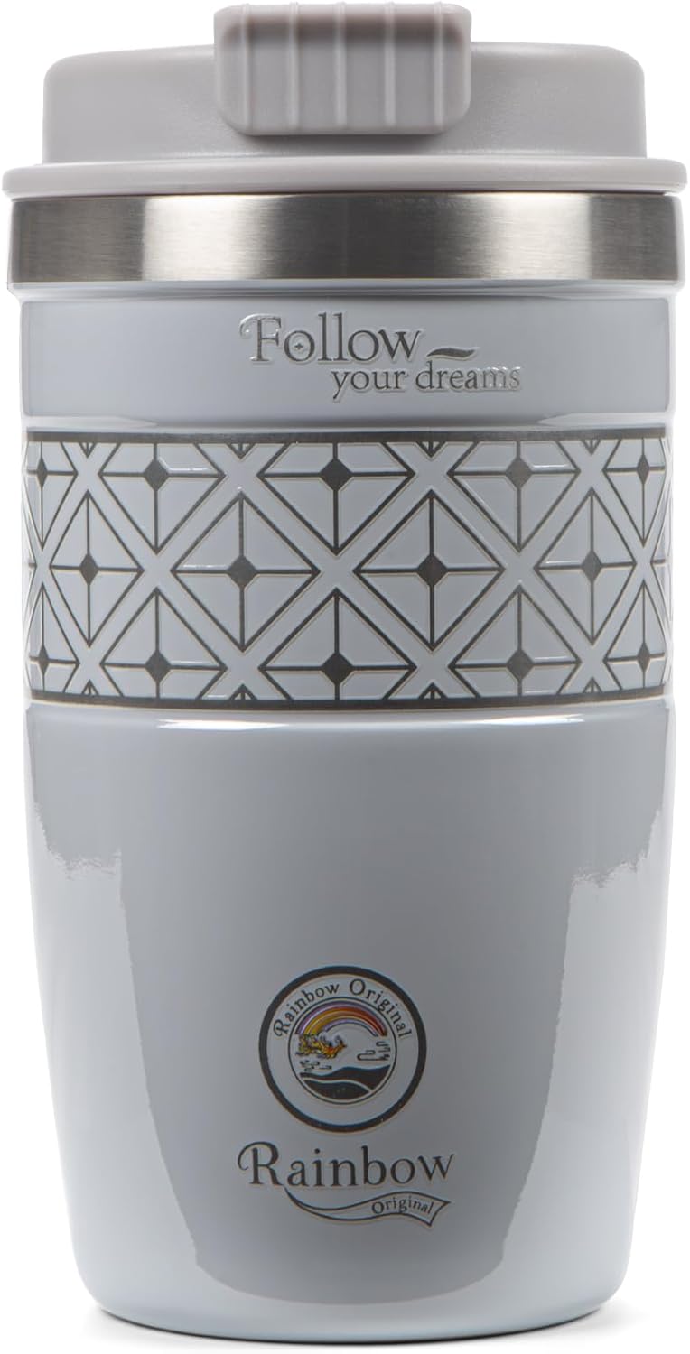 13 oz Travel Coffee Tumbler – 6H hot / 12H cold, Mig-White | 18/10 Stainless Steel, double wall vacuum insulation, keeps hot 6h & cold 12h, BPA free, ideal for office, camping, commutes