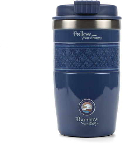 13 oz Travel Coffee Tumbler – 6H hot / 12H cold, Mig-White | 18/10 Stainless Steel, double wall vacuum insulation, keeps hot 6h & cold 12h, BPA free, ideal for office, camping, commutes