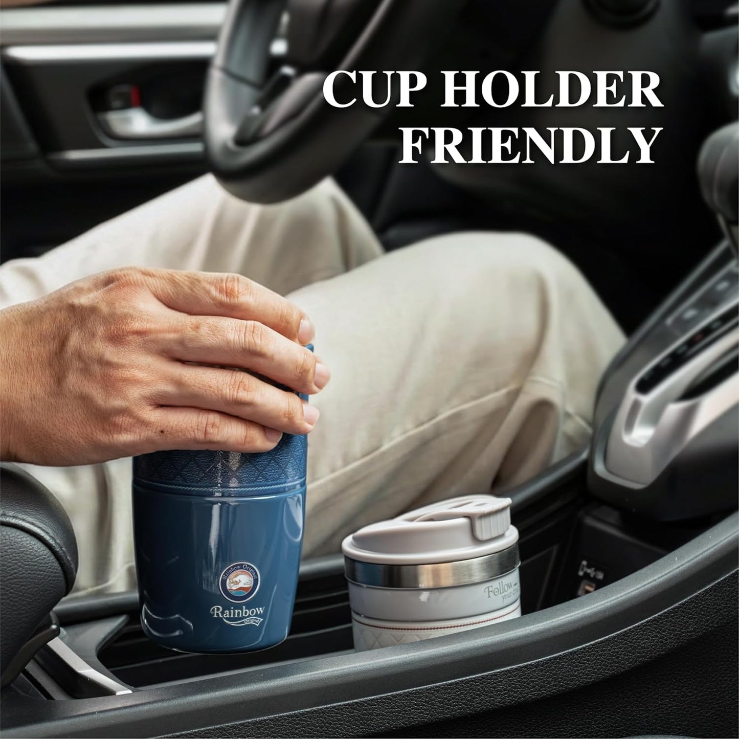 13 oz Travel Coffee Tumbler – 6H hot / 12H cold, Mig-White | 18/10 Stainless Steel, double wall vacuum insulation, keeps hot 6h & cold 12h, BPA free, ideal for office, camping, commutes