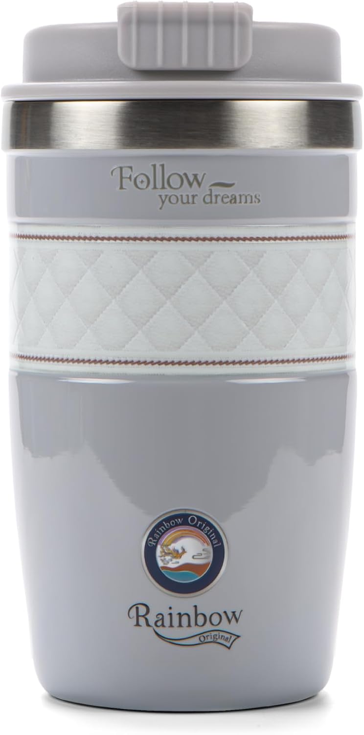 13 oz Travel Coffee Tumbler – 6H hot / 12H cold, Mig-White | 18/10 Stainless Steel, double wall vacuum insulation, keeps hot 6h & cold 12h, BPA free, ideal for office, camping, commutes