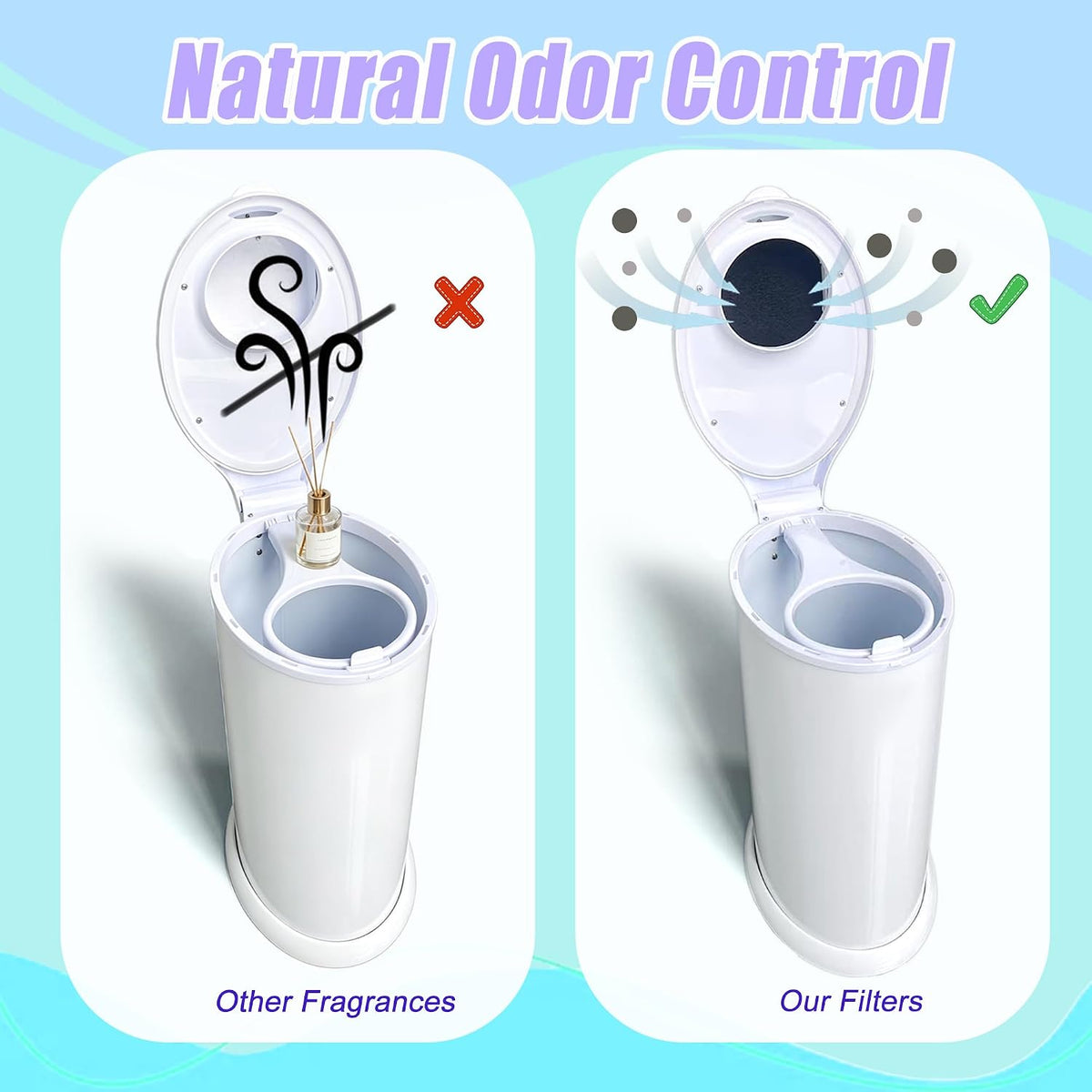 12PCS Activated Charcoal Filter Refills for Ubbi Diaper Pails