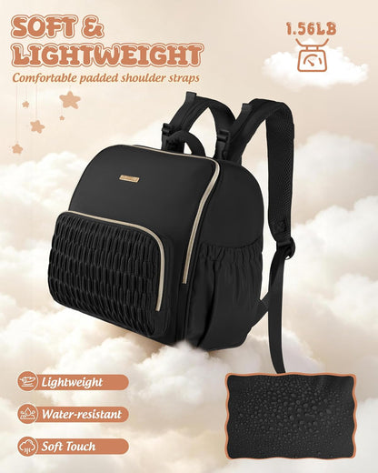 Diaper Bag Backpack with Changing Pad, Baby Diaper Bag, Camel