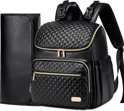Diaper Bag Backpack Large Baby Diaper Bag with Changing Pad Travel Diaper Backpack,Baby Bag for Boys Girls,Stroller Straps,5 Insulated Pockets (Khaki)