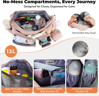 Crossbody Diaper Bag, 2-in-1 Stroller Caddy